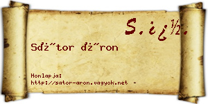 Sátor Áron névjegykártya